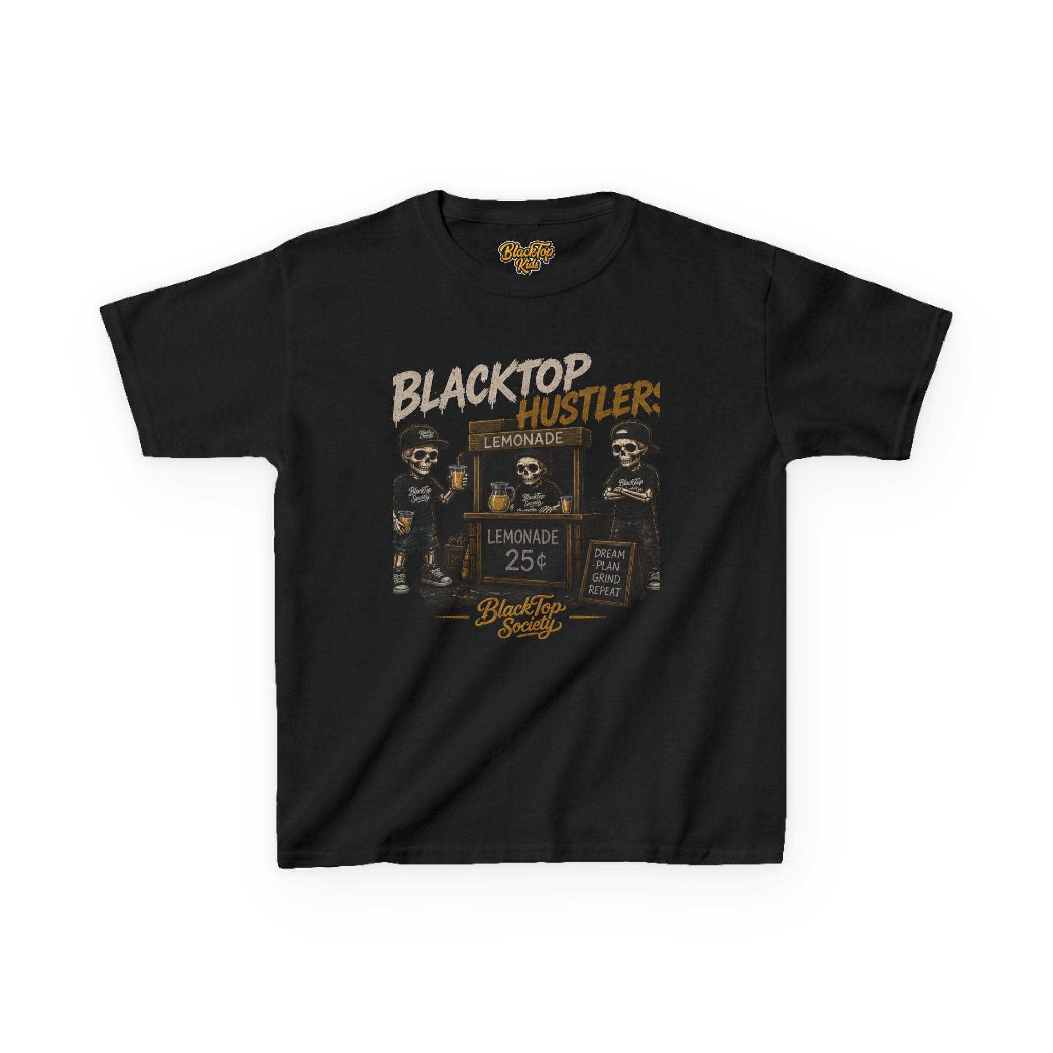 Blacktop Hustler lemonade stand graphic kids tee — Blacktop Society