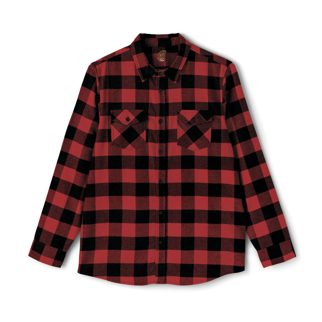 Blacktop Society plaid flannel shirt, retro moto club back graphic, view 5