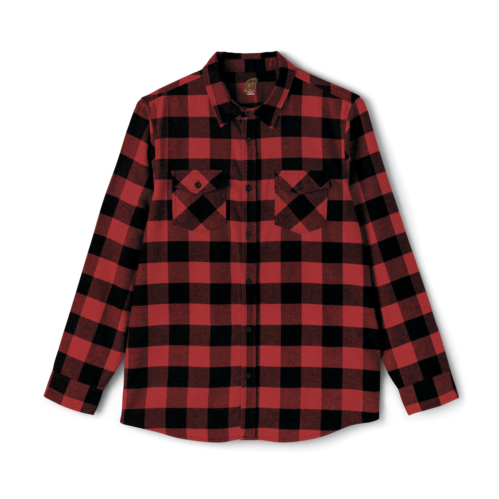 Blacktop Society plaid flannel shirt, retro moto club back graphic, view 5