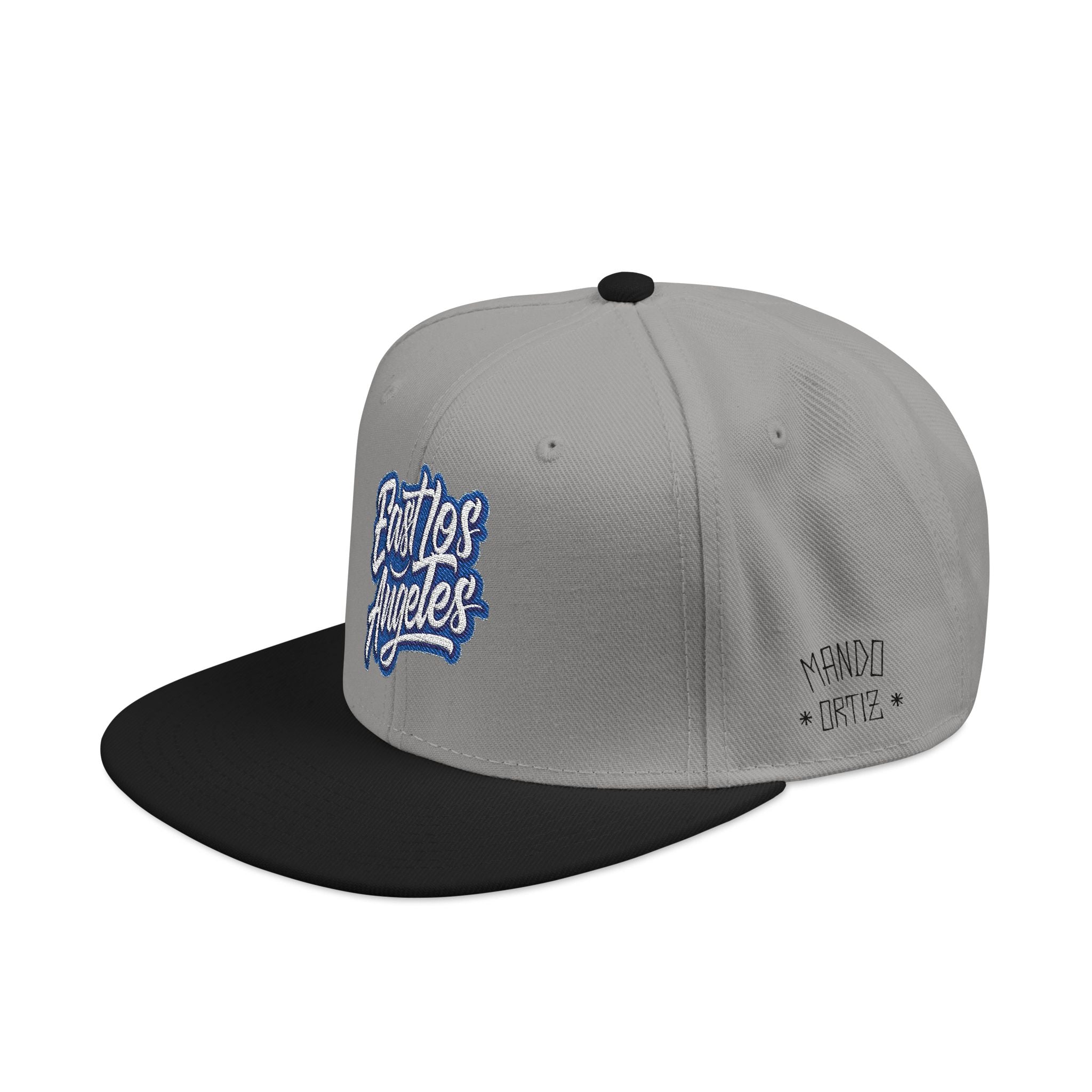Blue Vibes embroidered snapback hat, black with cyan visor, Blacktop Society, view 4