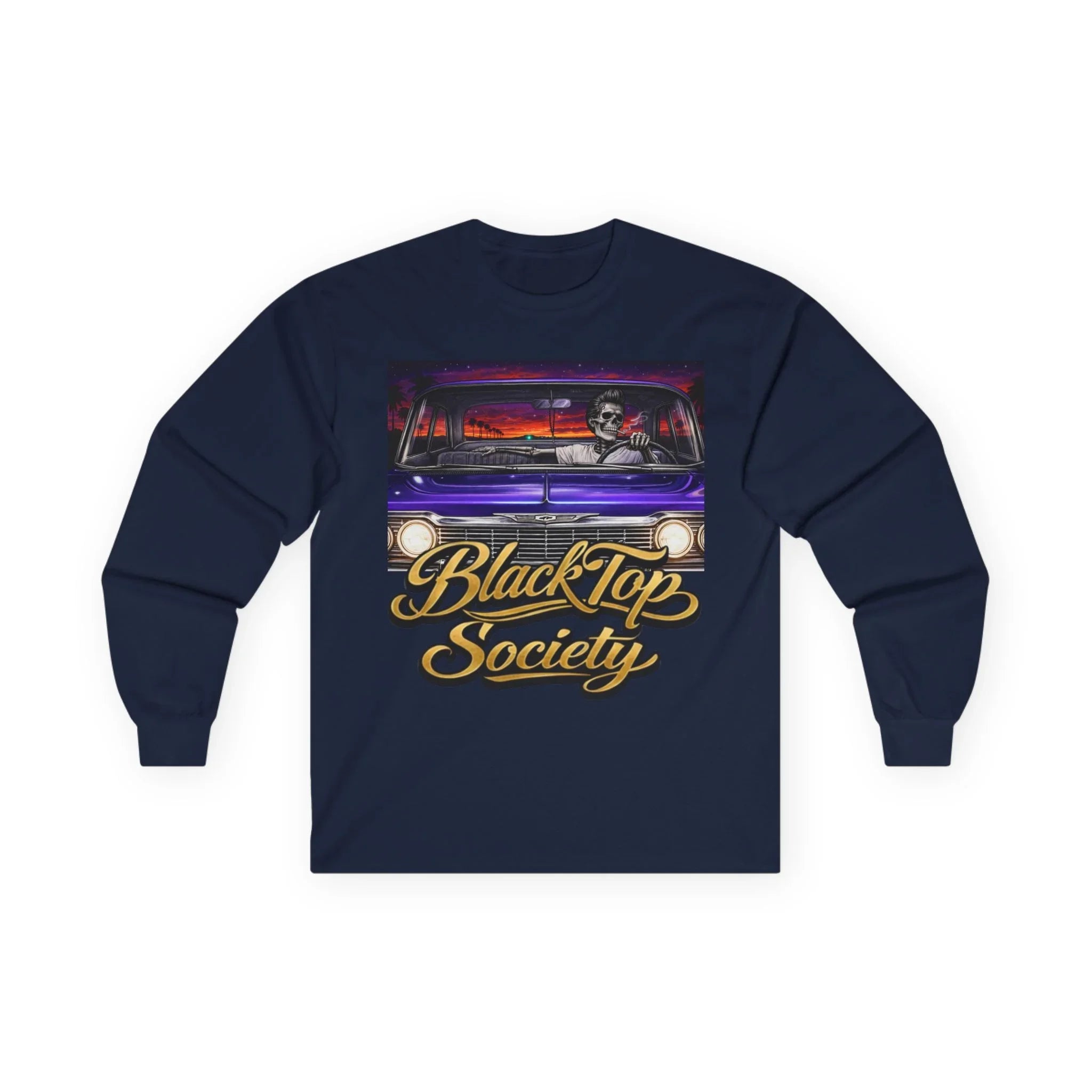 Lowrider Car Long Sleeve Tee – Retro Cruise Night Graphic